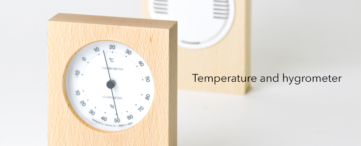 温湿度計付時計
